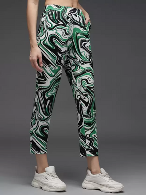 TANDUL  Regular Fit Women Multicolor Lycra Blend Trousers