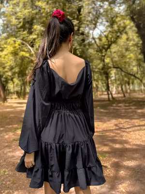 TANDUL  Women Fit and Flare Black Dress