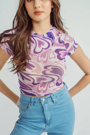 TANDUL  Casual Regular Sleeves Graphic Print Women Multicolor Top