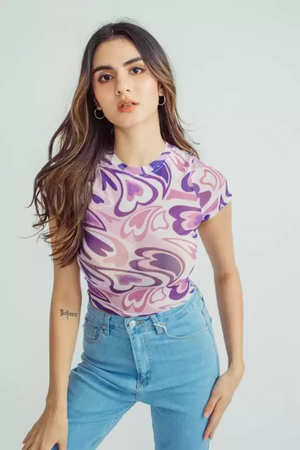 TANDUL  Casual Regular Sleeves Graphic Print Women Multicolor Top