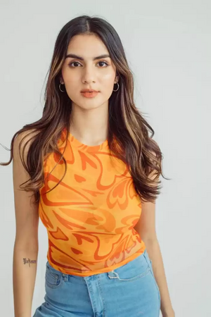 TANDUL  Casual Regular Sleeves Printed Women Yellow Top