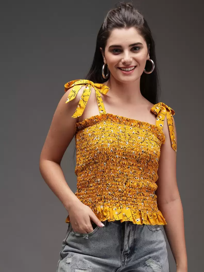 TANDUL  Casual Sleeveless Printed Women Multicolor Top