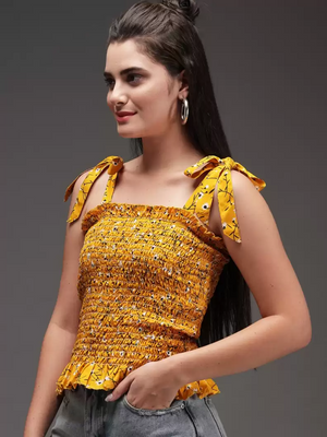 TANDUL  Casual Sleeveless Printed Women Multicolor Top