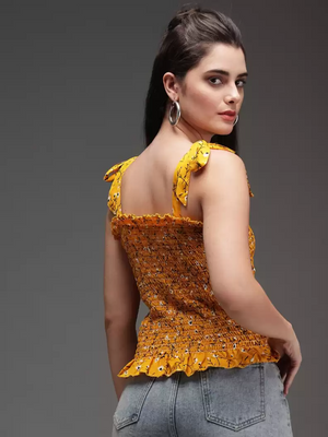 TANDUL  Casual Sleeveless Printed Women Multicolor Top