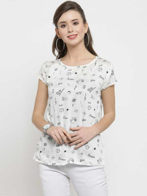 Casual Regular Sleeves Printed Women Multicolor Top