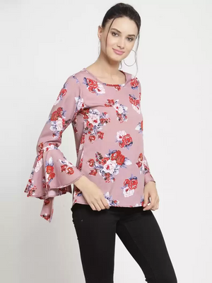 TANDUL  Casual Bell Sleeves Printed Women Multicolor Top