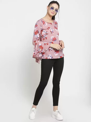 TANDUL  Casual Bell Sleeves Printed Women Multicolor Top