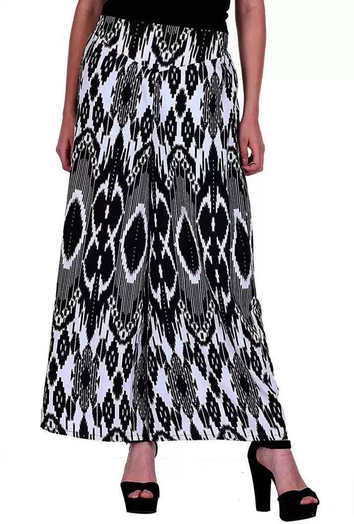 TANDUL  Flared Women Multicolor Poly Crepe Trousers