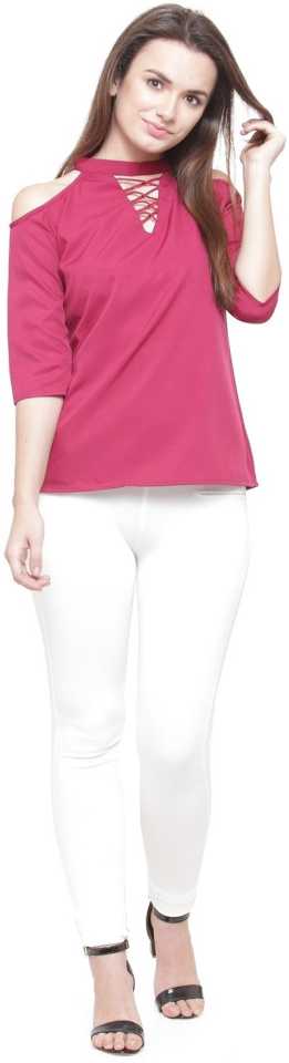Casual Regular Sleeves Solid Women Multicolor Top