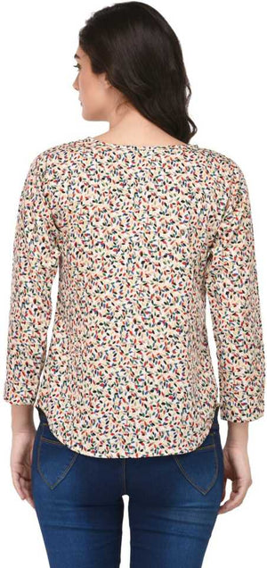 TANDUL  Casual Regular Sleeves Printed Women Multicolor Top