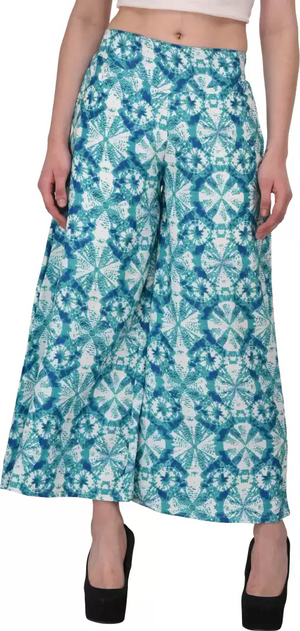 TANDUL  Flared Women Multicolor Poly Crepe Trousers
