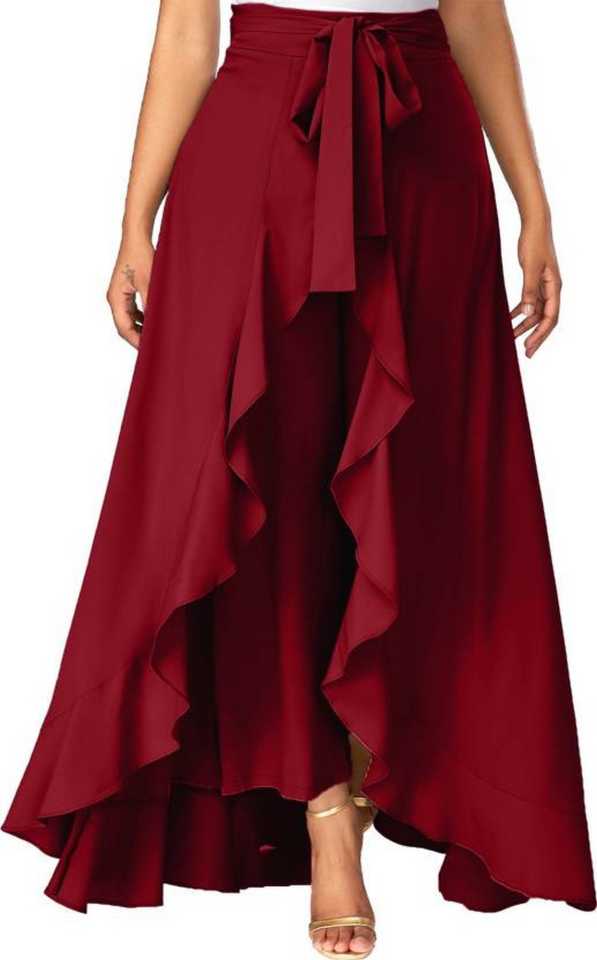 TANDUL  Women Solid Flared Maroon Skirt