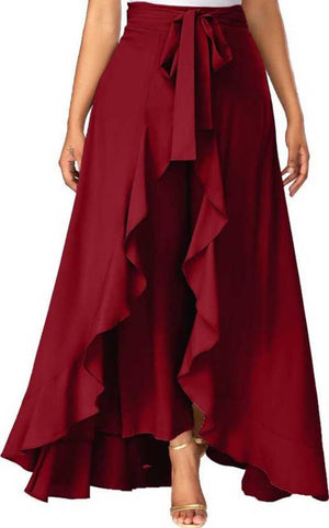 TANDUL  Women Solid Flared Maroon Skirt