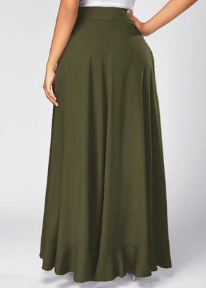 TANDUL  Women Solid Flared Light Green Skirt