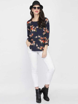 TANDUL  Casual Regular Sleeves Printed Women Multicolor Top