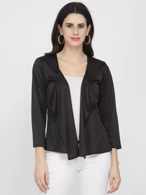 TANDUL  Women Full Sleeve Black Shrug