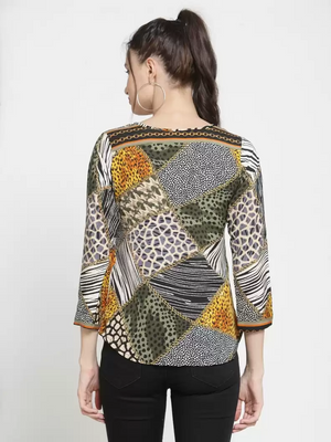 TANDUL  Casual Regular Sleeves Printed Women Multicolor Top