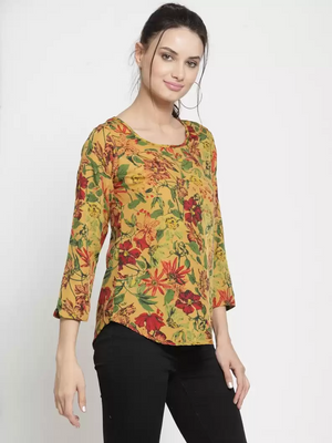 ZARVEY  Casual Regular Sleeves Printed Women Multicolor Top