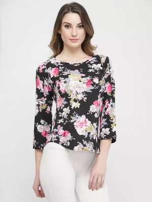 ZARVEY  Casual Regular Sleeves Printed Women Multicolor Top