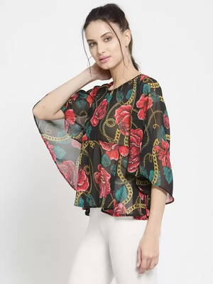 ZARVEY  Casual Sleeve Printed Women Multicolor Top