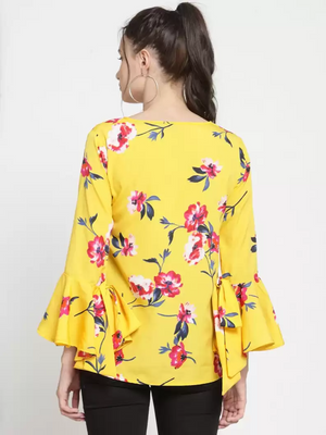 TANDUL Casual Bell Sleeves Printed Women Multicolor Top