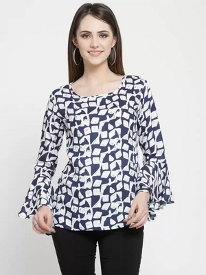 TANDUL  Casual Bell Sleeves Printed Women Multicolor Top