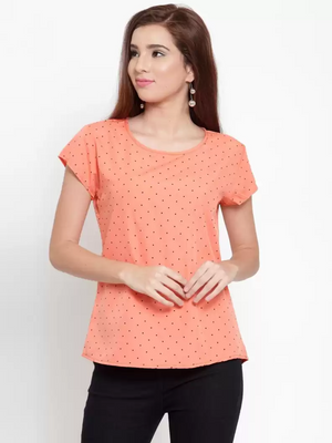 TANDUL  Casual Regular Sleeves Polka Print Women Multicolor Top