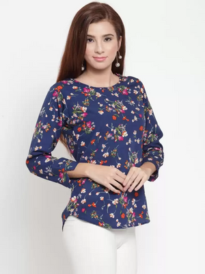 TANDUL  Casual Regular Sleeves Floral Print Women Multicolor Top