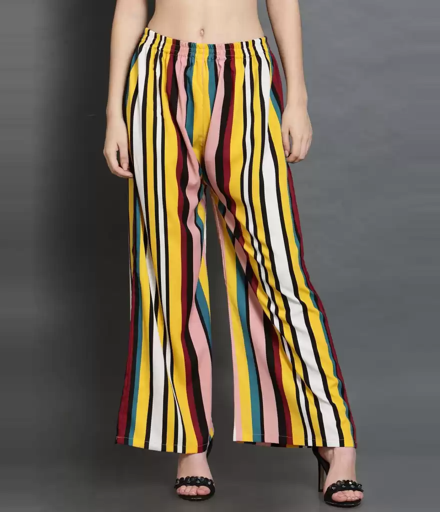TANDUL  Regular Fit Women Multicolor Crepe Trousers