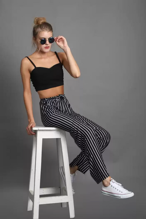 TANDUL  Regular Fit Women Multicolor Lycra Blend Trousers