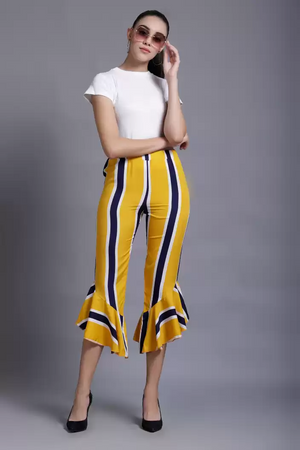 TANDUL  Regular Fit Women Multicolor Crepe Trousers