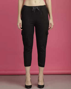 TANDUL  Regular Fit Women Black Pure Cotton Trousers