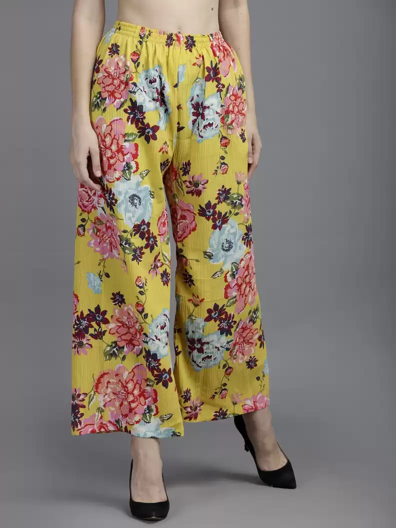 TANDUL  Regular Fit Women Multicolor Pure Crepe Trousers
