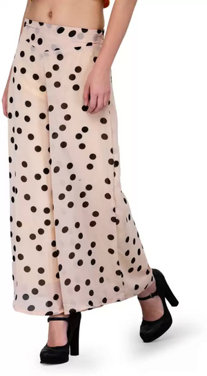 TANDUL  Regular Fit Women Beige Poly Georgette Trousers