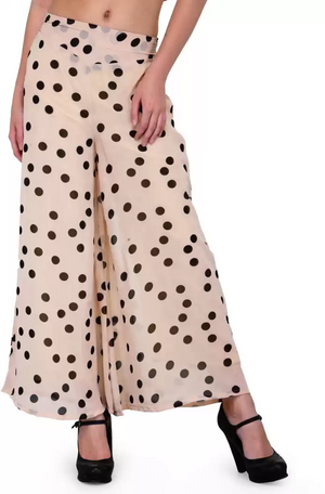 TANDUL  Regular Fit Women Beige Poly Georgette Trousers
