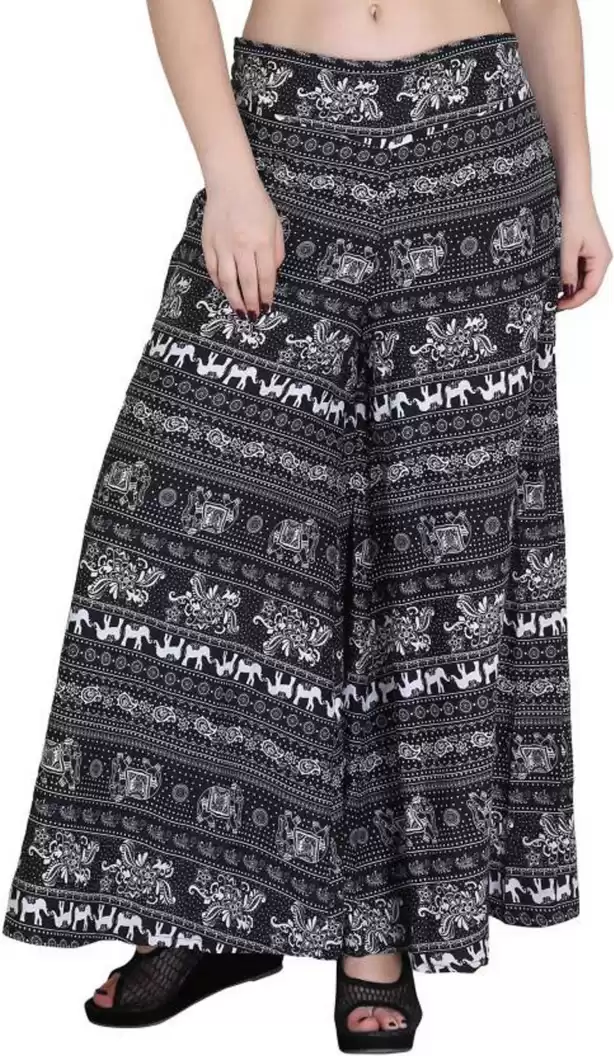 TANDUL  Flared Women Multicolor Poly Crepe Trousers