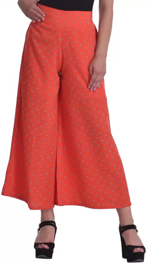 TANDUL  Flared Women Multicolor Poly Crepe Trousers