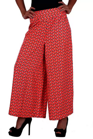 TANDUL  Flared Women Multicolor Poly Crepe Trousers