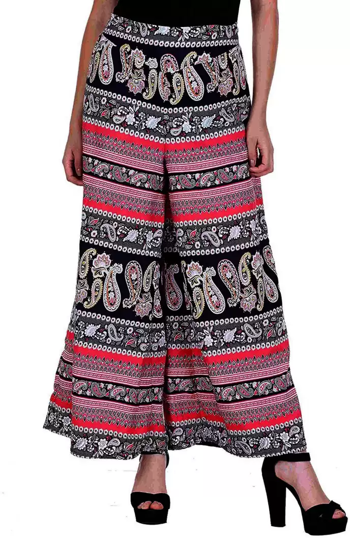 TANDUL  Flared Women Multicolor Poly Crepe Trousers