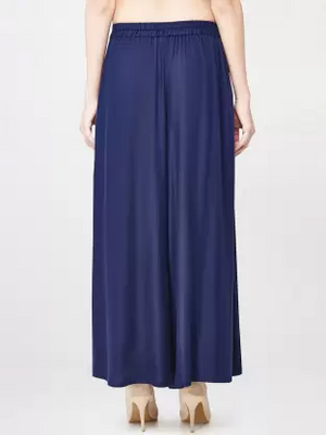 Flared Women Blue Trousers